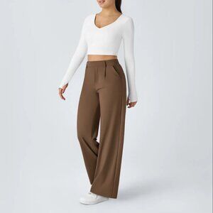 HaloTek Air™ High Waisted Side Pocket Straight Leg Work Pants (Petite M)